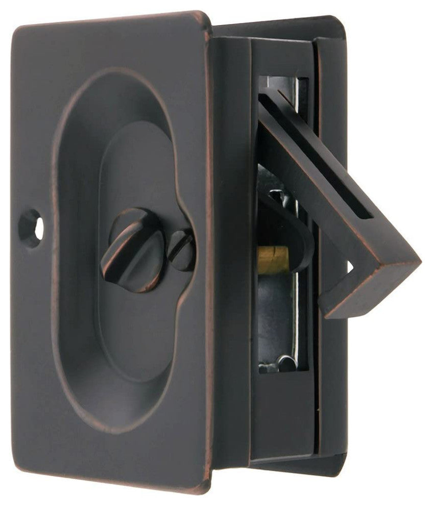 Emtek Privacy Pocket Door Lock With Polished Nickel Finish