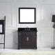 Victoria Single Bathroom Vanity Set, Espresso With Black Galaxy Granite Top, 36"