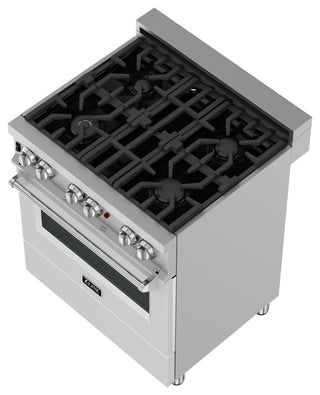 ZLINE 30" Dual Fuel Range With Griddle and White Matte Door
