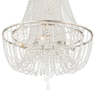 Arcadia 9 Light Chandelier, Antique Silver