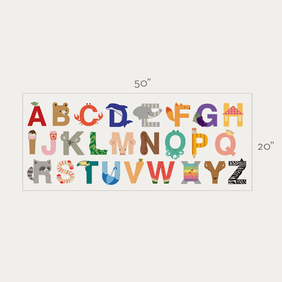 Alphabet Vinyl Wall Sticker, Medium