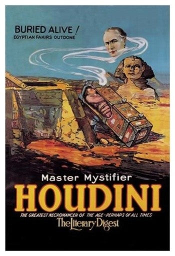 The Literary Digest: Houdini Buried Alive- Framed Paper Poster 20" x 30"
