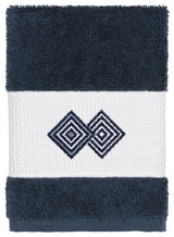 Linum Home Textiles Noah Embellished, Midnight Blue, Washcloth, Single