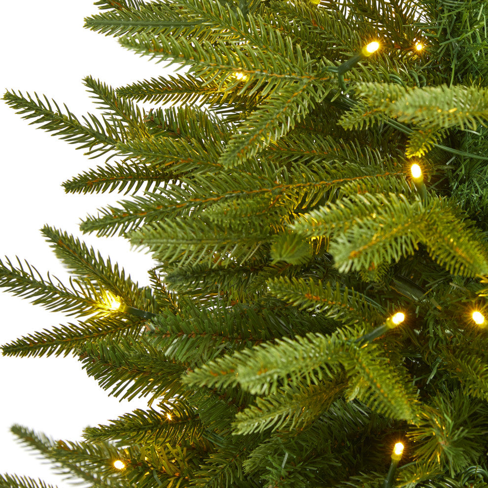 4' Colorado Mountain Fir Natural Look Faux Xmas Tree With 150 Clear LED Lights