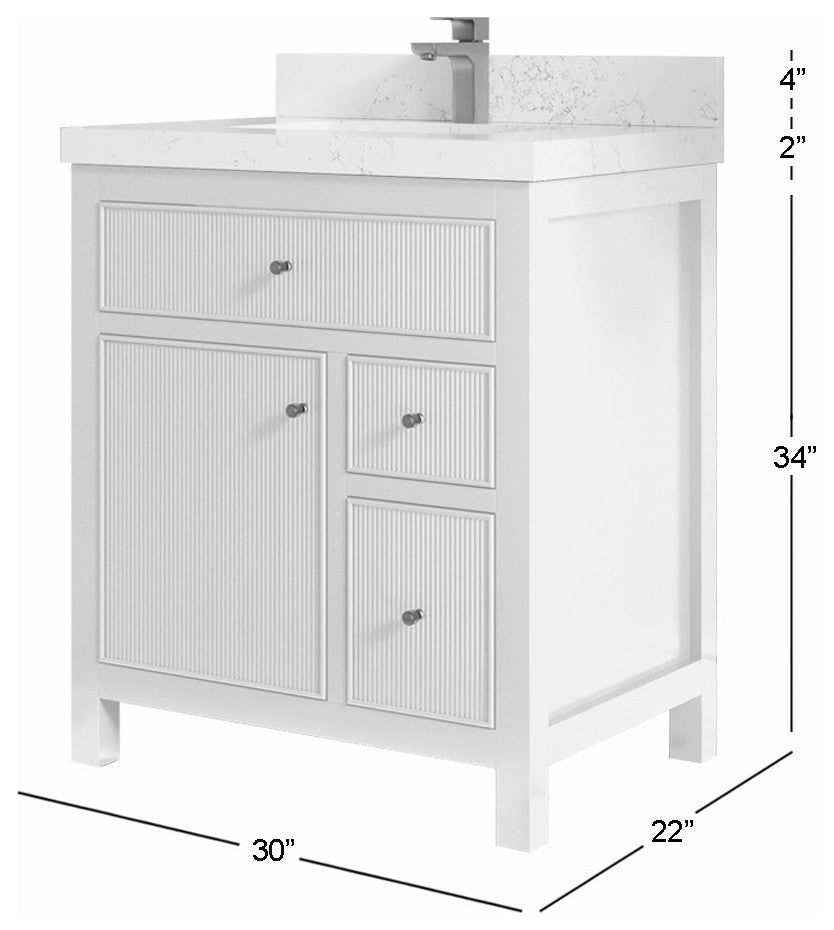 Sonoma 30" Single Sink Bath Vanity in Black Top, 2"  Viola Brown