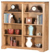 Oak Ridge, 48" Tall, Double Wide Bookcase, Yellow Oak