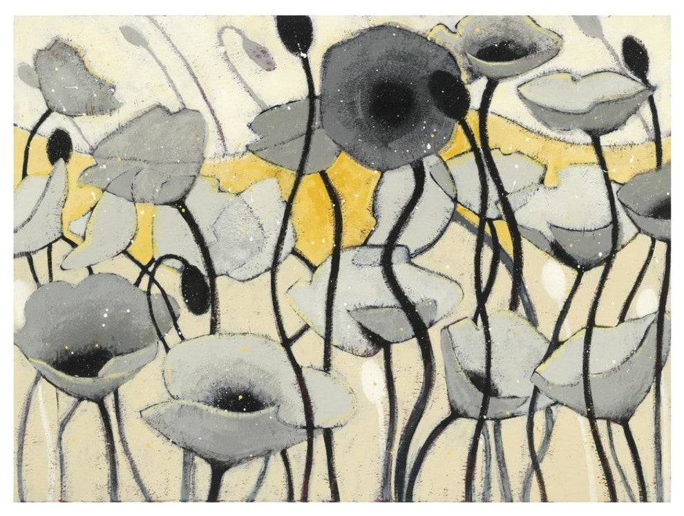 "Snow Day Gray Flower" Digital Paper Print by Shirley Novak, 42"x32"