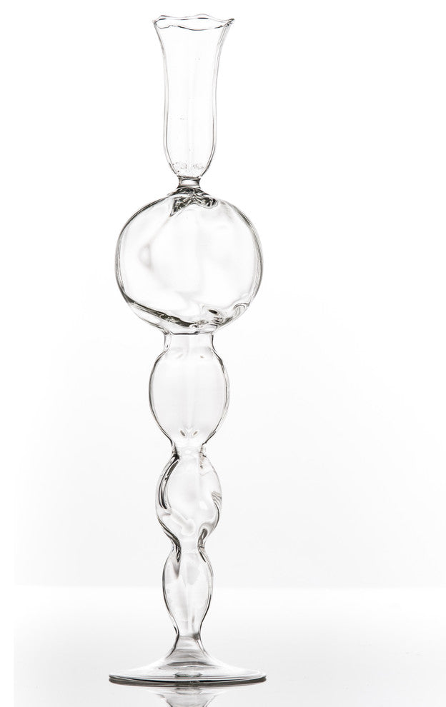 Candlestick Clear and Large Red Ball