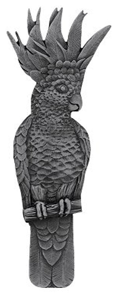 Cockatoo Pull Antique Brass Vertical, Left Side, Antique Pewter, Left