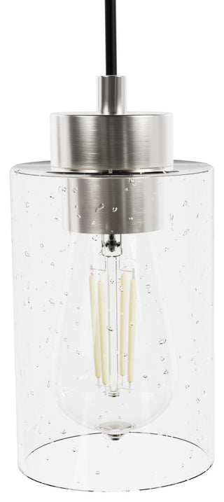 Hartland Brushed Nickel With Seeded Glass 3 Light Cluster Ceiling