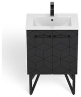 The Forma Bathroom Vanity, Black, 24", Single Sink, Freestanding