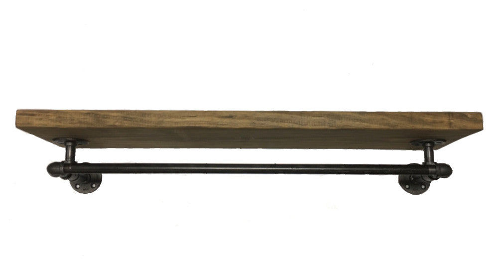 Sierra Drying Rack With Rustic Top Shelf, Entryway Clothes Rack, Long