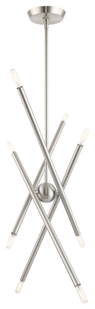 Livex Lighting Soho 8 Light Brushed Nickel Linear Chandelier