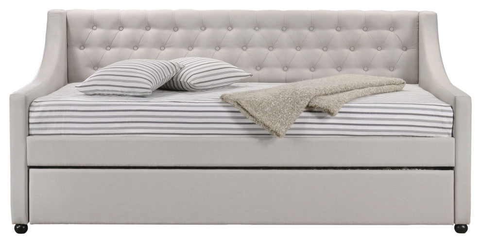 ACME Lianna Daybed and Trundle, Twin Size, Fog Fabric