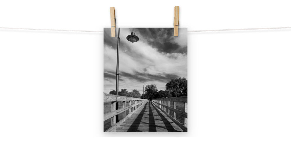 Follow the Lines Black & White Landscape Photo Unframed Wall Art Print, 8" X 10"