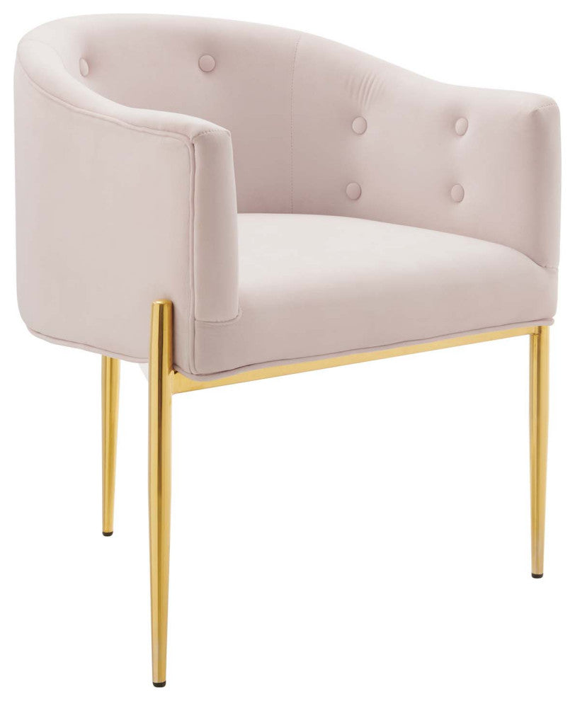 Savour Tufted Performance Velvet Accent Chairs Set of 2 Pink