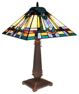 IRWIN Tiffany-style 2 Light Mission Table Lamp 16inches Shade