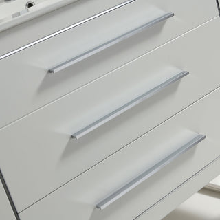 Sherwood 36" Single Vanity Set, White, Chrome Trim, Floating Only