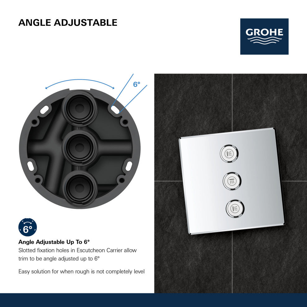 Grohe 29 127 SmartControl Triple Function Diverter Trim Only - Starlight Chrome