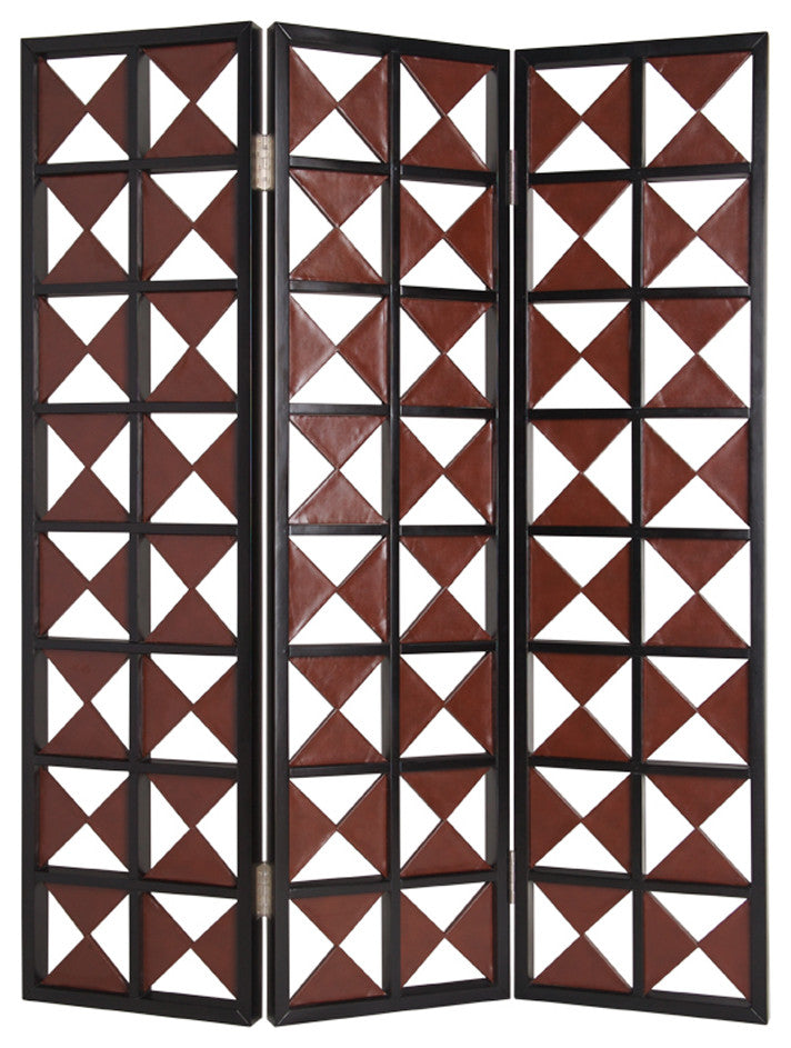 1" x 59" x 75" White Faux leather  Screen