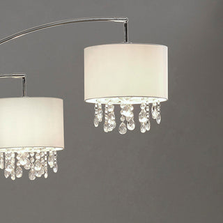Palace 3-Light Crystal Pendant Arch Floor Lamp, White