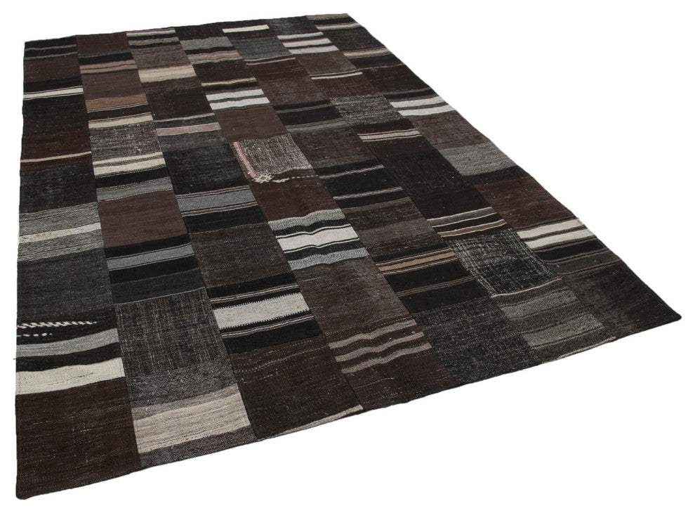 Rug N Carpet - Handmade Anatolian 6' 11'' x 9' 11'' Rustic Patchwork Kilim Rug