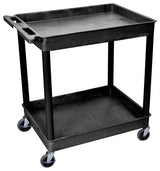 Luxor 2-Shelf Large Black Tub Cart