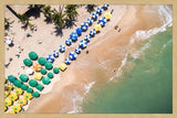 "Beach Umbrellas" Framed Painting Print, 36"x24"