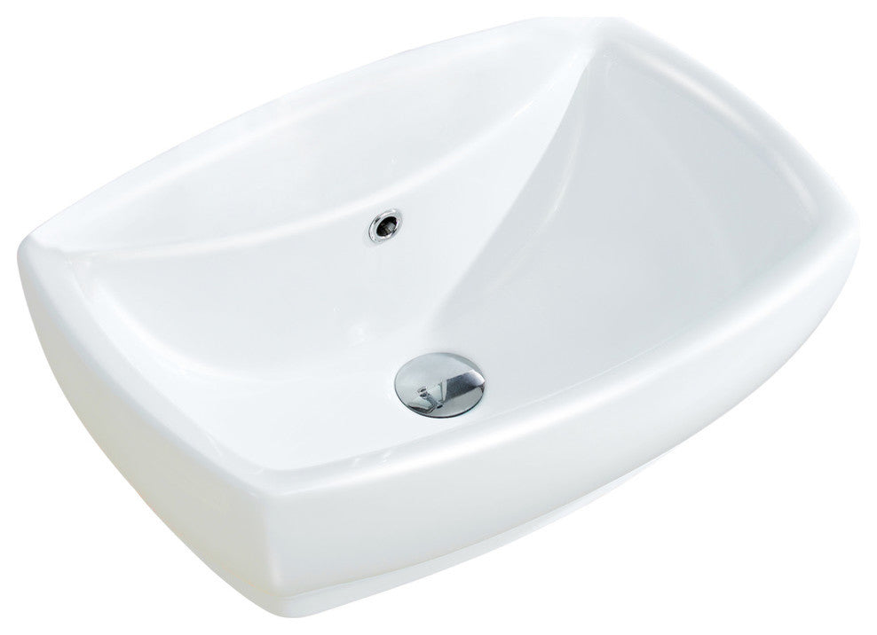 Fine Fixtures White Vitreous China Modern Vessel Sink