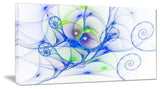 Blue Colored Curly Spiral, Oversized Abstract Canvas Art Print, 60x28