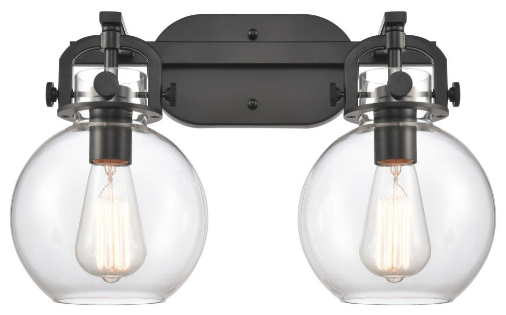 Innovations Lighting 410-2W-BK-7CL Sphere 2 Light 17" Bath Vanity Light