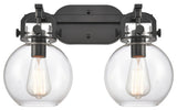 Innovations Lighting 410-2W-BK-7CL Sphere 2 Light 17" Bath Vanity Light