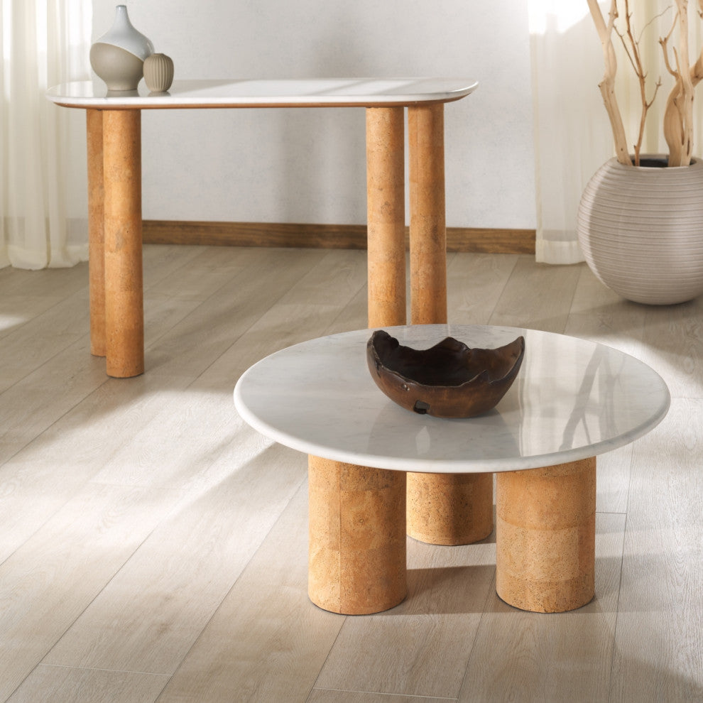 Safavieh Couture Marilynn Cork Coffee Table, White/Cork
