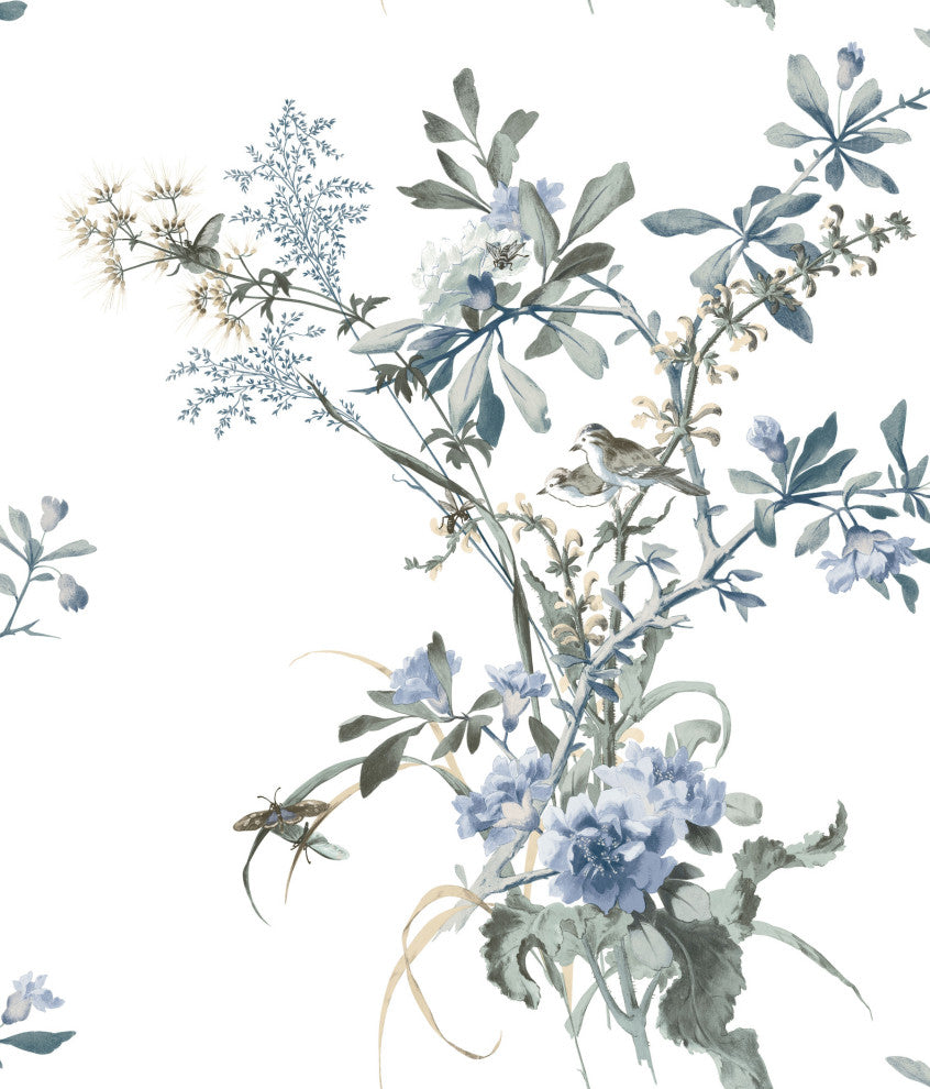Wild Flowers Jade Peel and Stick Wallpaper