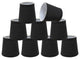 32046-9 Small Hardback Empire  Chandelier Clip On Lamp Shade Black 3"x4"x4"