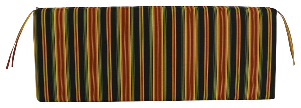 54"X19" Patterned Outdoor Spun Polyester Bench Cushion, Lyndhurst Raven