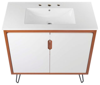 Energize 36" Bathroom Vanity, Cherry-White-White