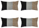 Set of 4 Brown Tripartite Lumbar Pillow Covers