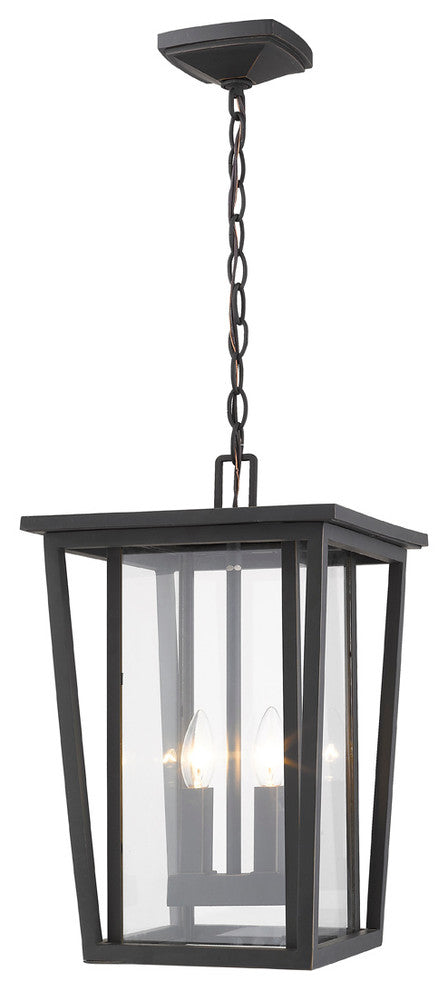 Zlite 571CHB-ORB 2-Light Outdoor Chain Mount Ceiling Fixture, Clear