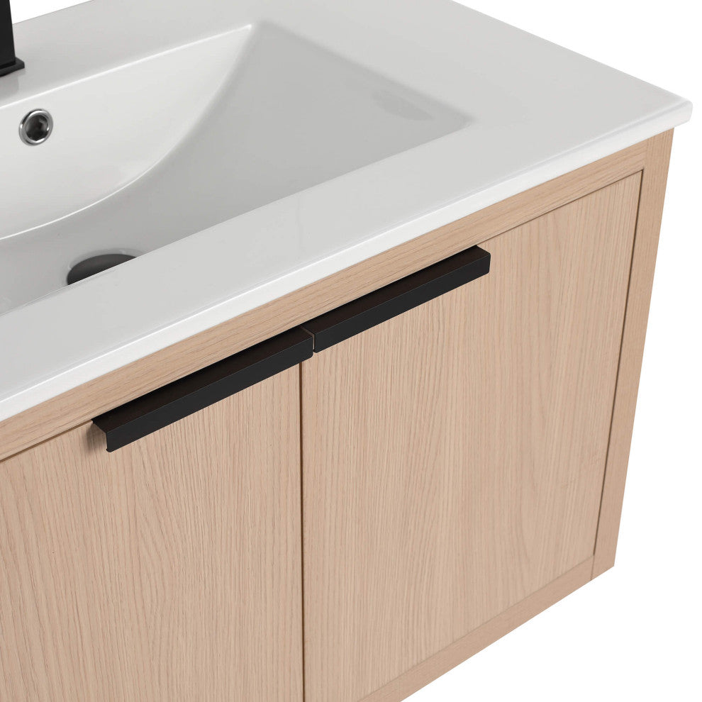 Fine Fixtures Kingsford Vanity Sink Included, White Oak, 30", Doors