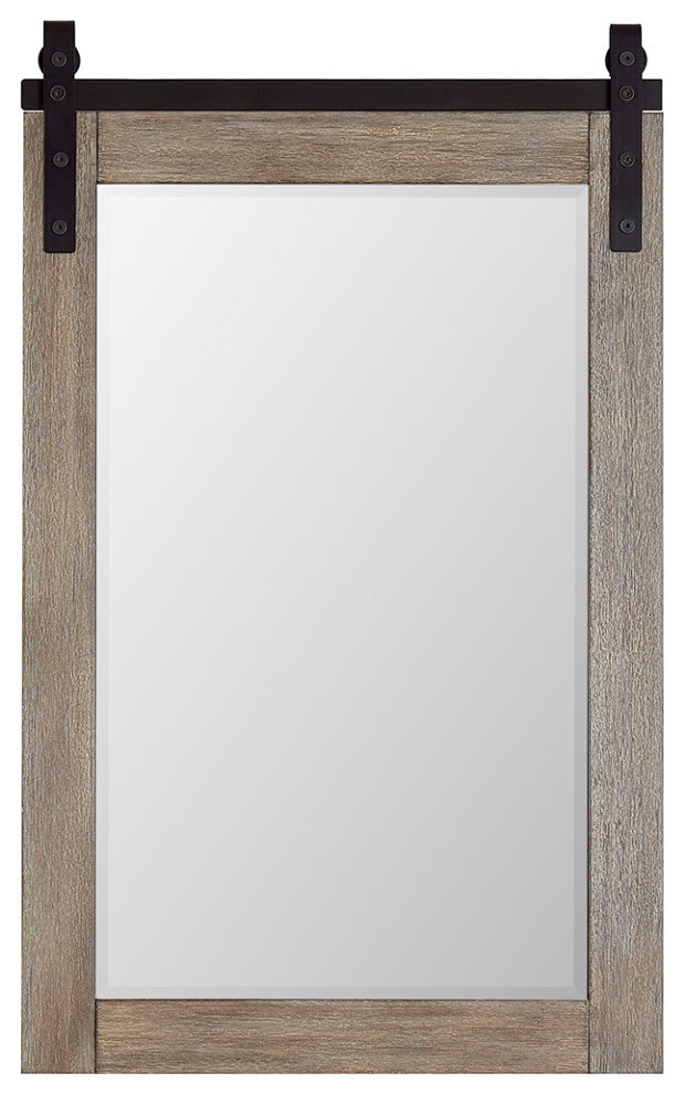 Cortes Rectangular Wall Mount Mirror, Classical Grey, 24"