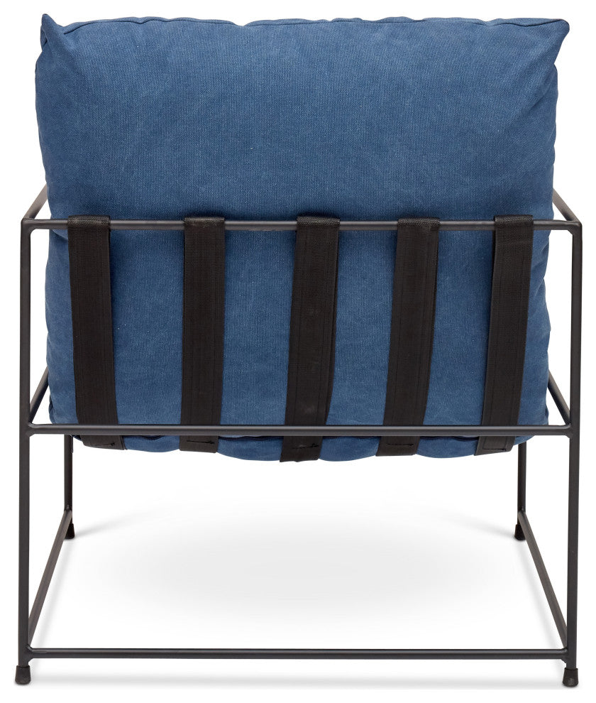 Trent Accent Chair, Washed Navy