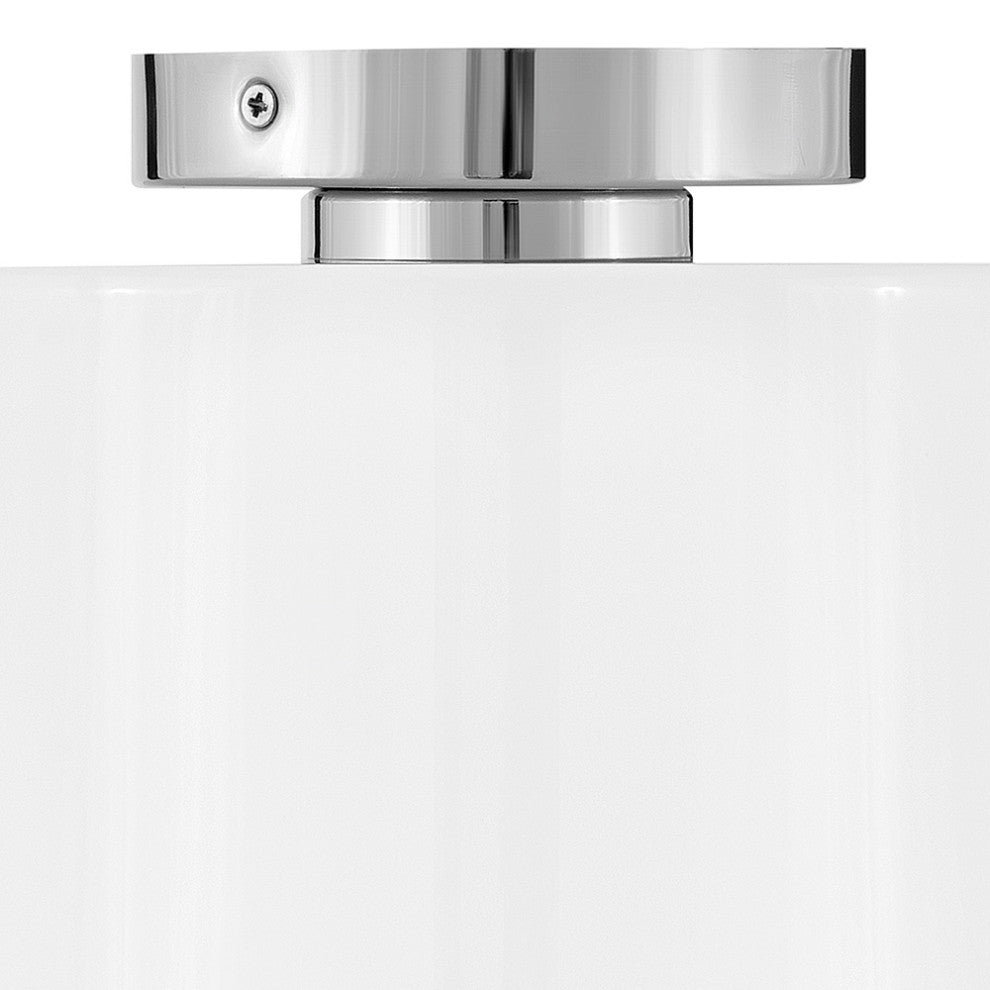 Lark Pippa 8.5" Flush Mount Ceiling Light, Polished Nickel + Cased Opal Shade