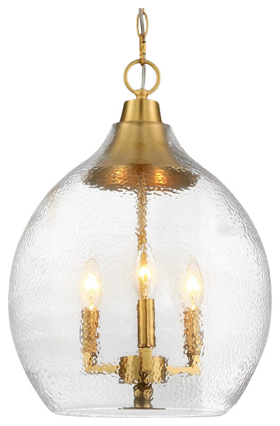 3 Light Globe Glass Pendant Light Gold Hanging Lamp