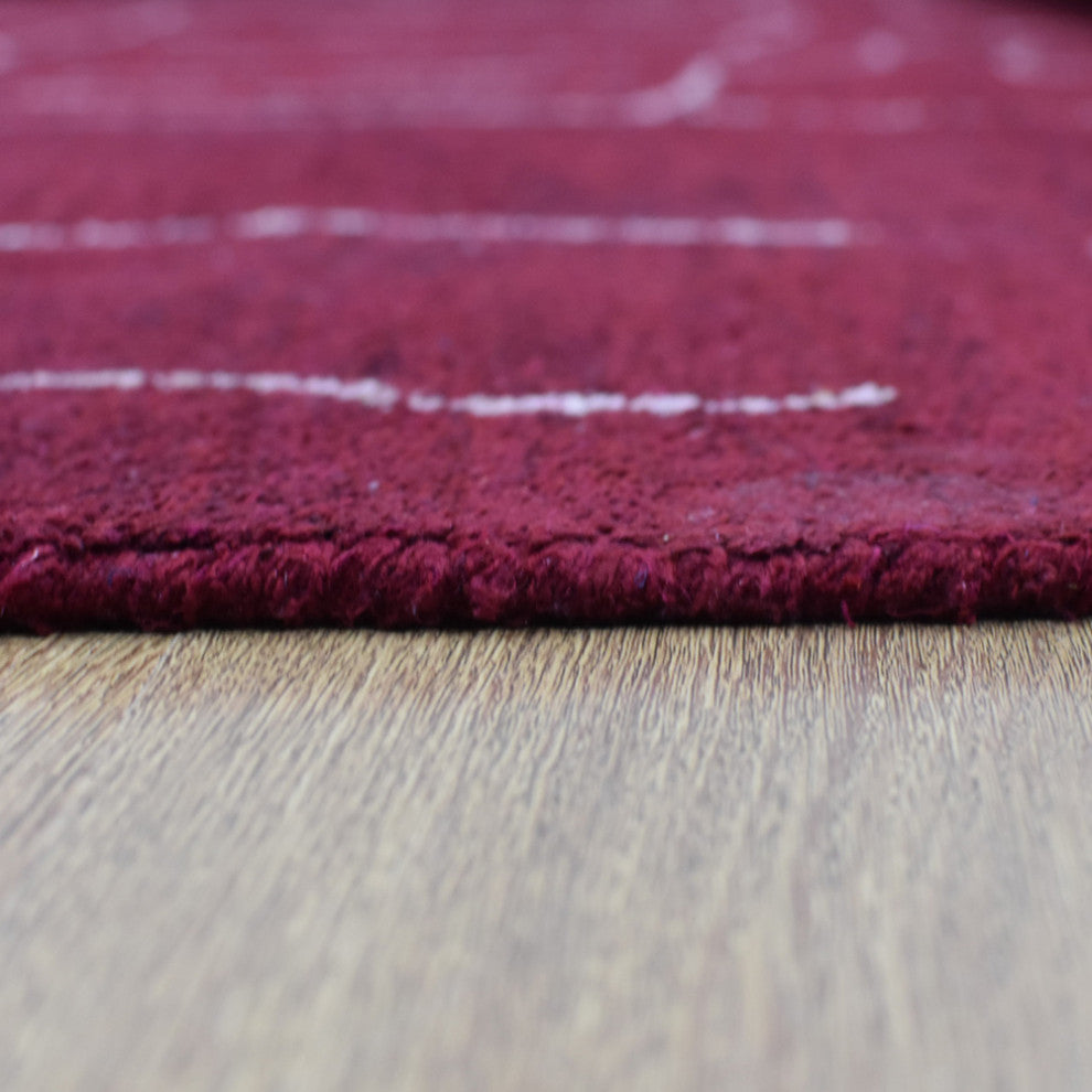 HAND KNOTTED LOOM SILK ECO-FRIENDLY RUGS-8'x10',Rectangle,Red White,Contemporary