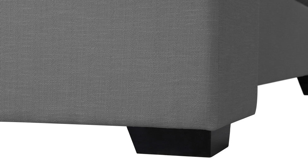 Oxford Linen Textured Fabric Upholstered Bed, Gray, Full