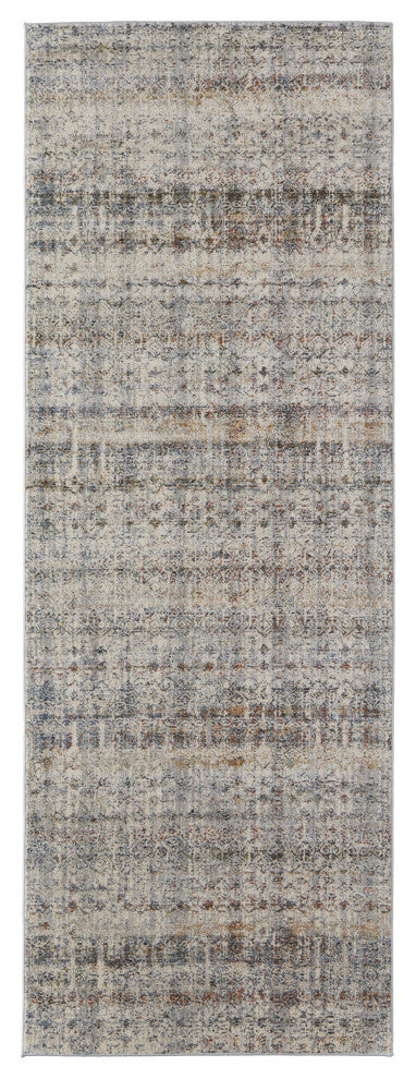 Frencess R39GL Transitional/Rustic/Farmhouse Rug, Gray, 2'6"x12' Runner