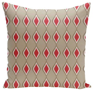 Geometric Decorative Pillow, Oatmeal Flax Coral, 26"x26"