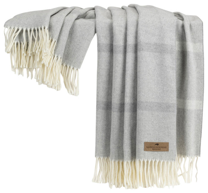 Montauk Stripe Herringbone Throw, Pebble