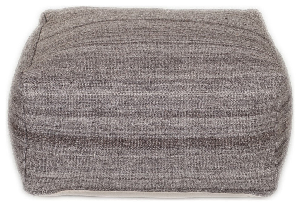 Stone Gray and Brown Pouf